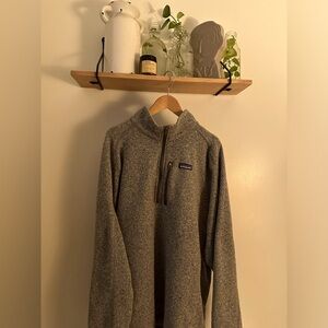Quarter (1/4) Zip Grey Fleece Jacket. Unisex.Mens XL. Patagonia. Never Worn
